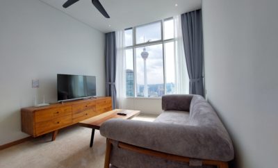 Sky Suites @KLCC, High Floor with KL Tower View (2 Bedroom + 2 Bath Apartment with Living Room)
